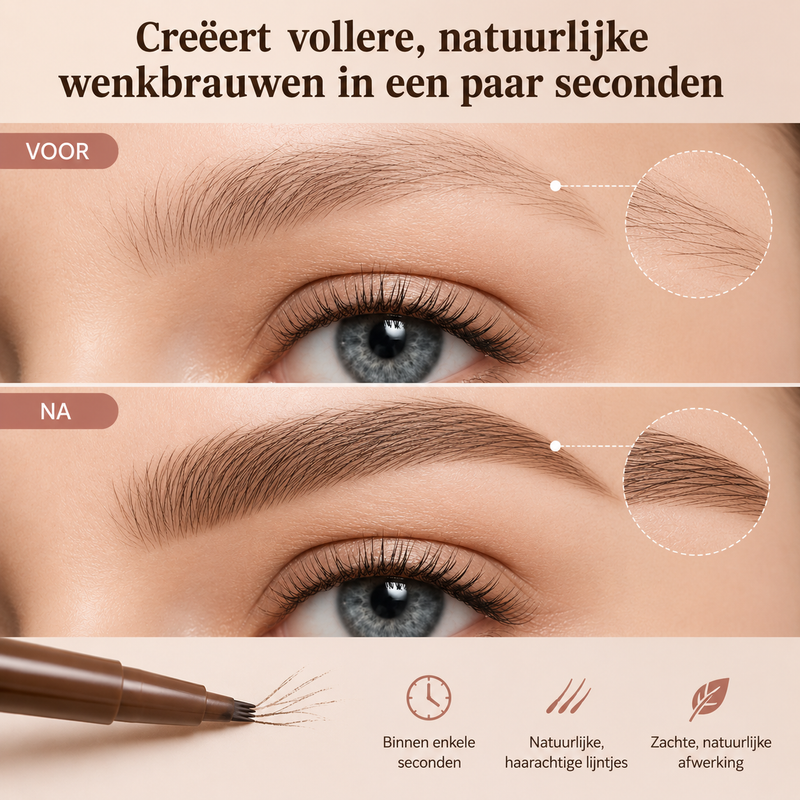 Zorgt in een paar seconden voor vollere, natuurlijk ogende wenkbrauwen